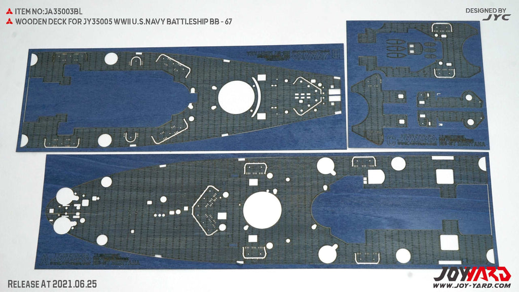 WOODEN DECK JA35002X FOR US NAVY BATTLESHIP  MISSOURI BB-63 - BLUE COLOR