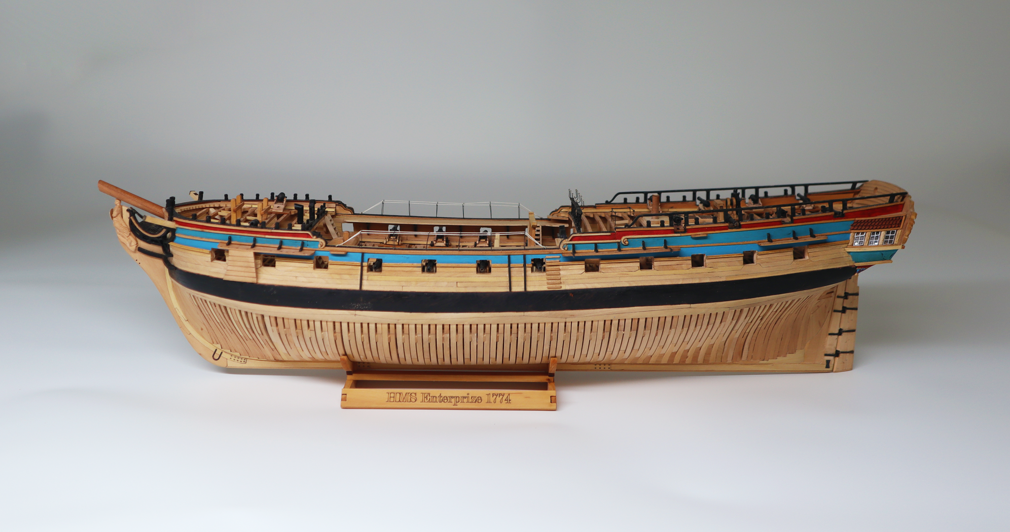 Hms Enterprize 1774 - 1:96 POF - Boxwood Version, Boxwood CNC