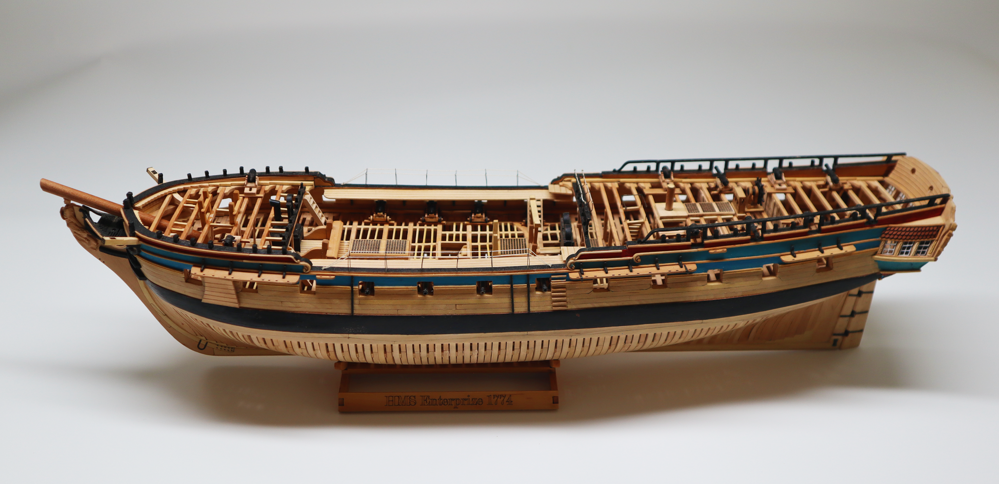 Hms Enterprize 1774 - 1:96 POF - Boxwood Version, Boxwood CNC