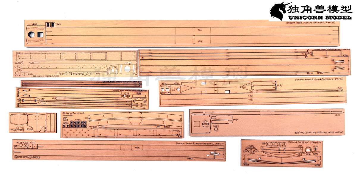 Mast, Spar and Fittings Upgrade Set For Bonhomme Richard Midsection 1 ...