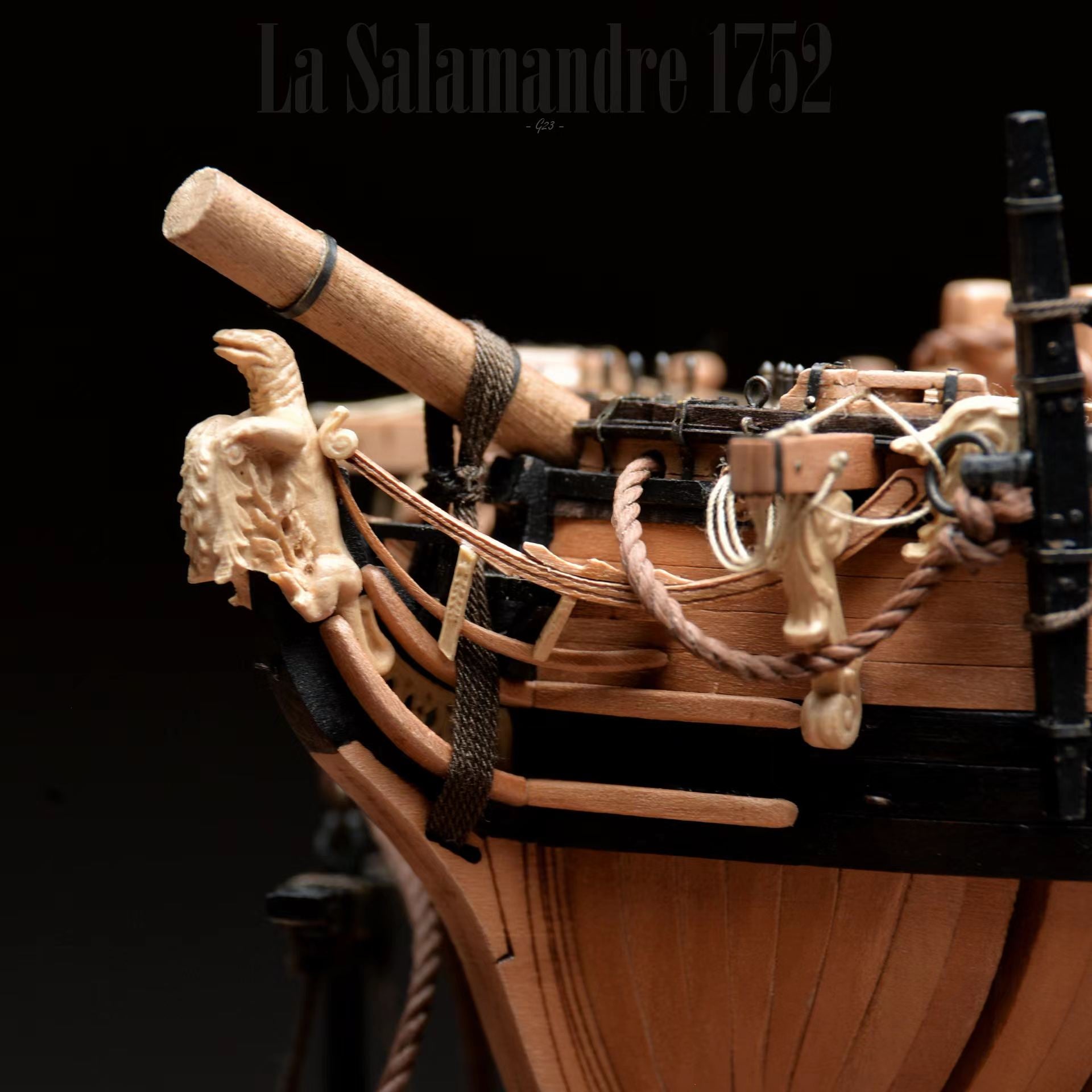 La Salamandre Bomb Ketch 1:96 - POF Kit + Boxwood decorations (CNC pro ...