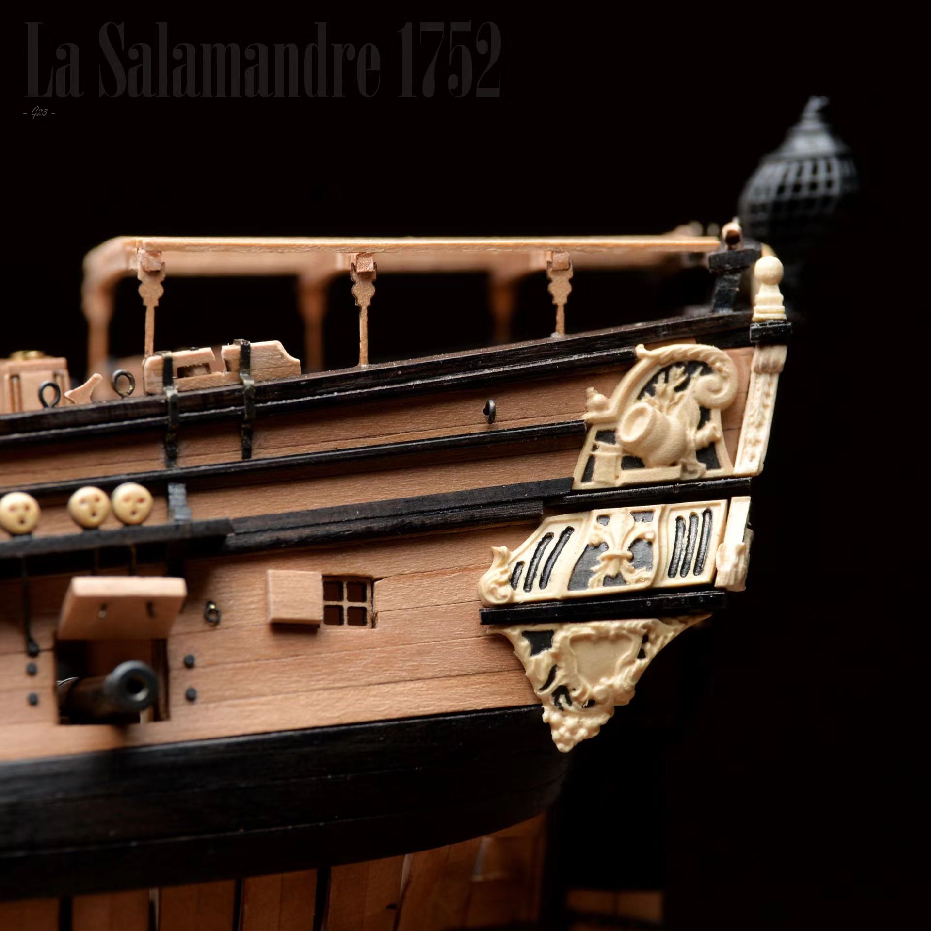 La Salamandre Bomb Ketch 1:96 - POF Kit + Boxwood decorations (CNC pro ...