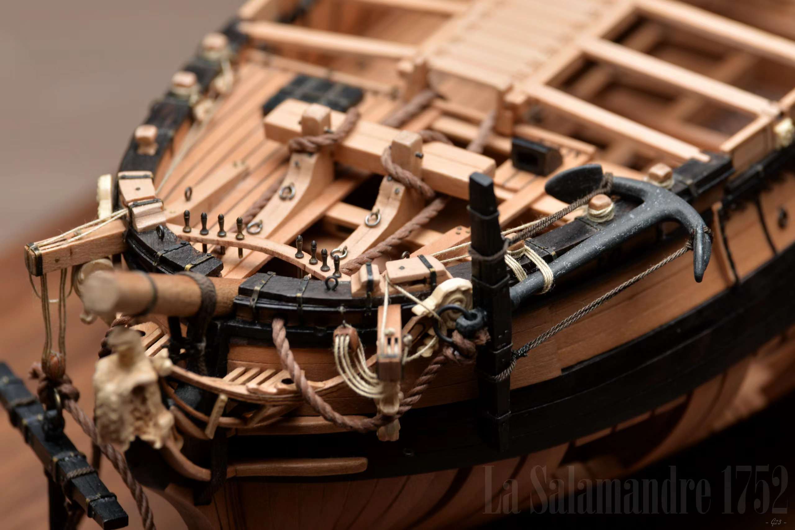 La Salamandre Bomb Ketch 1:96 - POF Kit + Boxwood decorations (CNC pro ...