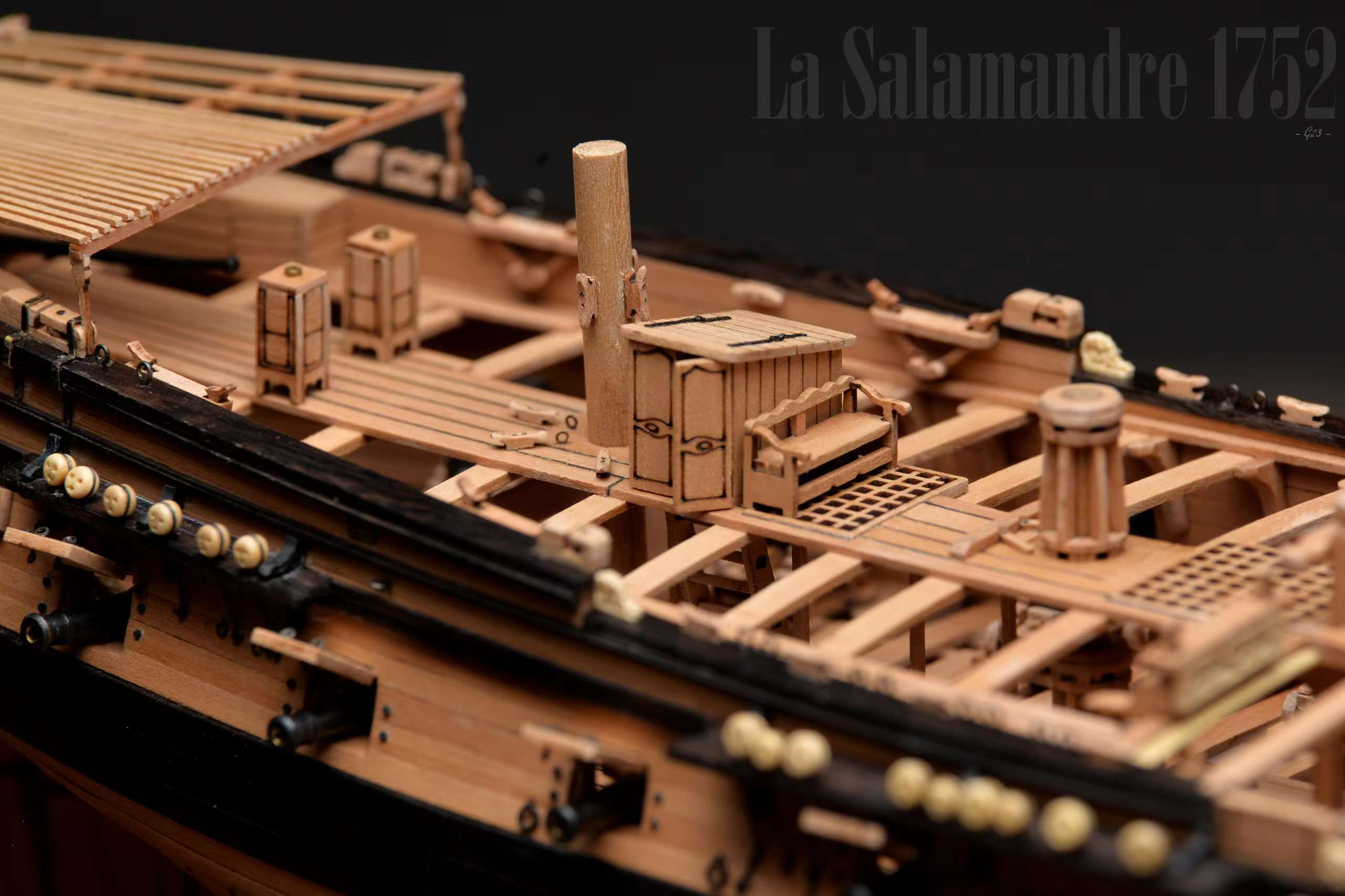 La Salamandre Bomb Ketch 1:96 - POF Kit + Boxwood decorations (CNC pro ...