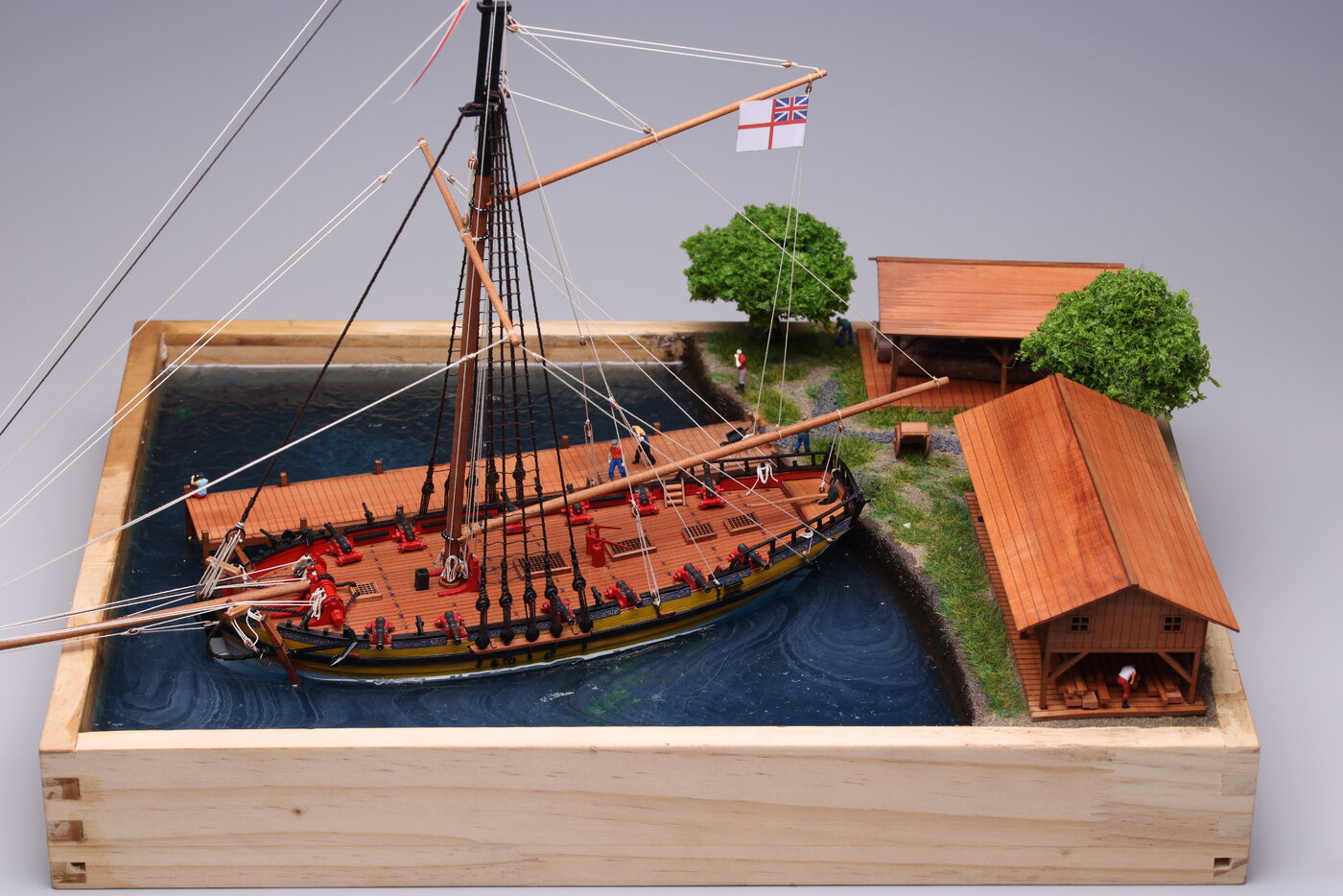 Hms Alert Model Hms Alert 1777 - 1:96 Pearwood + Diorama – Dry-Dock Models & Parts