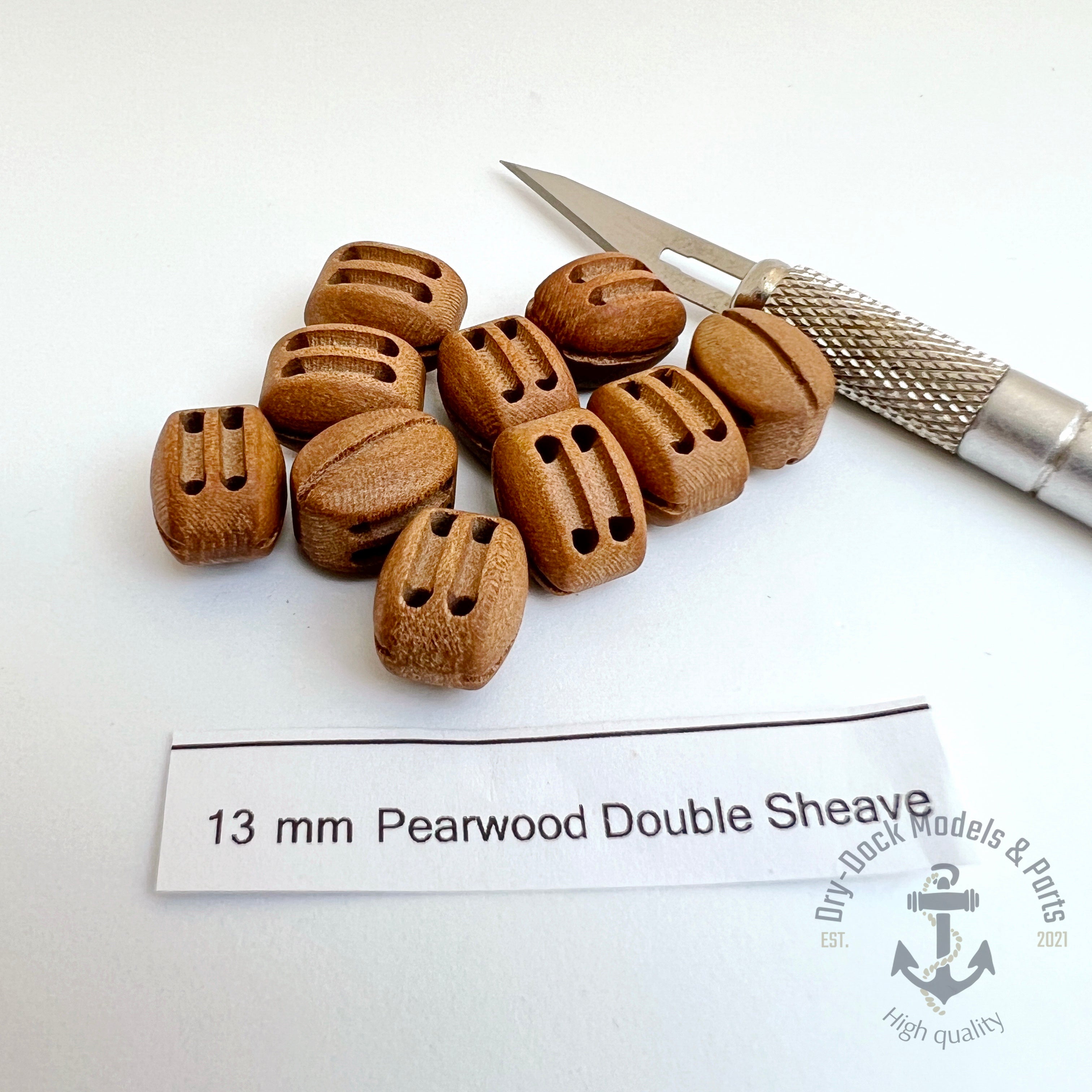 13mm Pearwood Double Sheave - High quality premium rigging blocks ( 10 ...