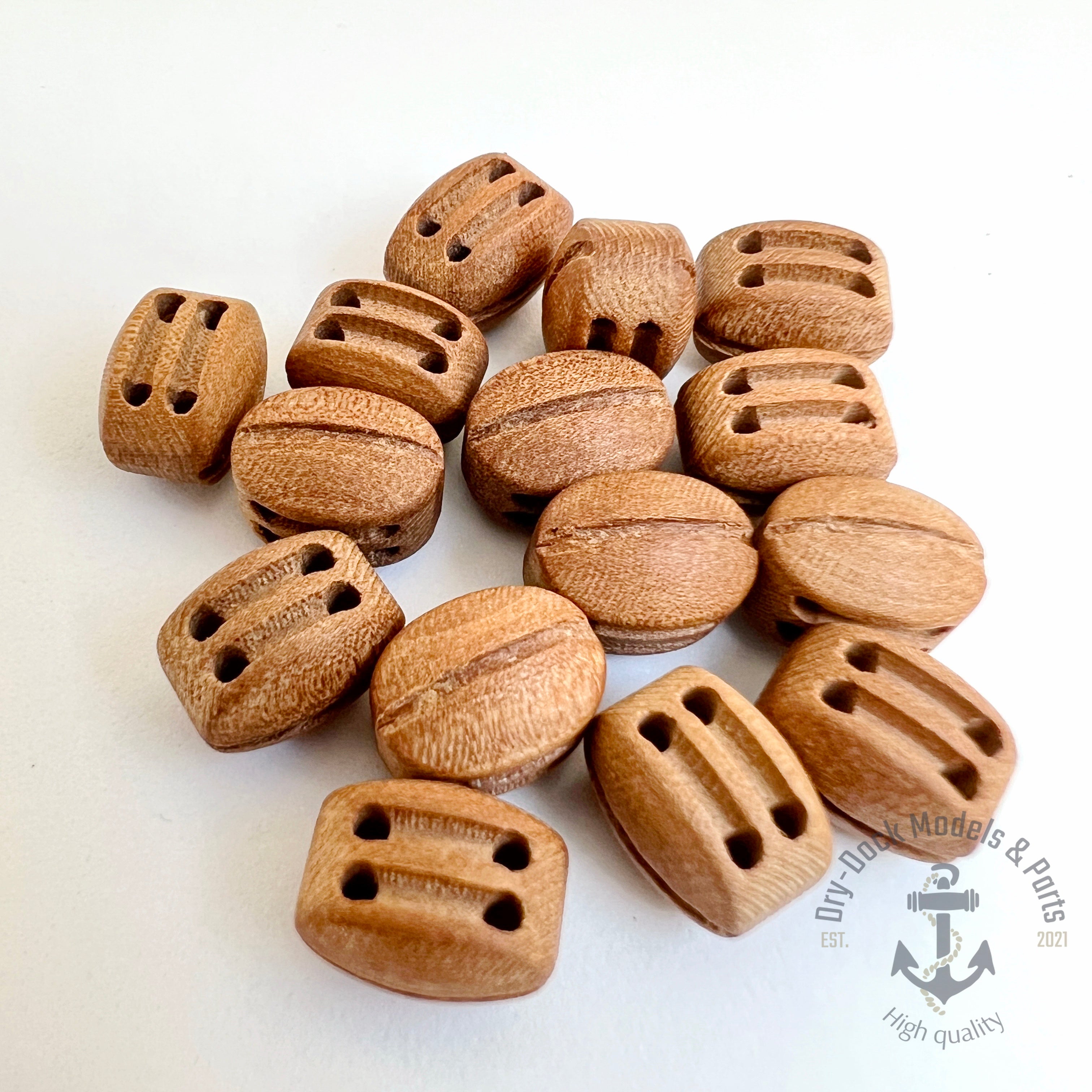 11mm Pearwood Double Sheave - High quality premium rigging blocks ( 15 ...