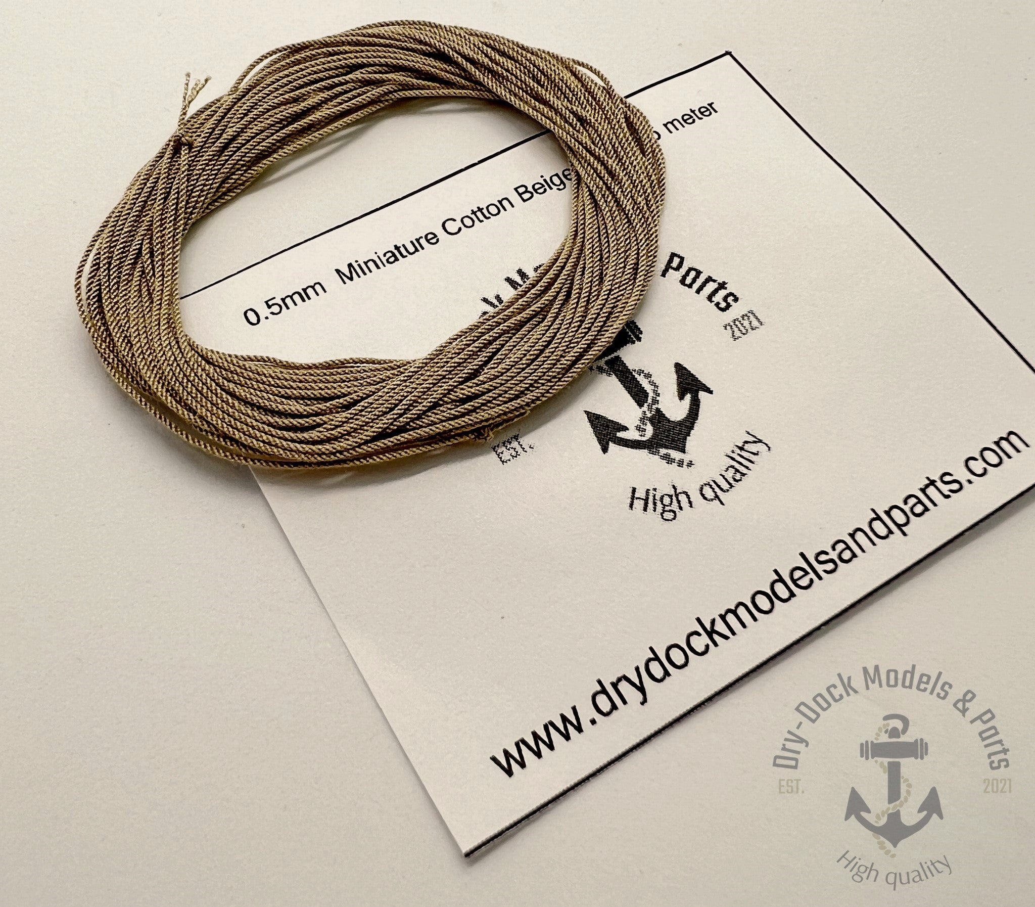 Miniature rigging rope 0.5 mm, Beige, cotton, 6 meter – Dry-Dock Models ...