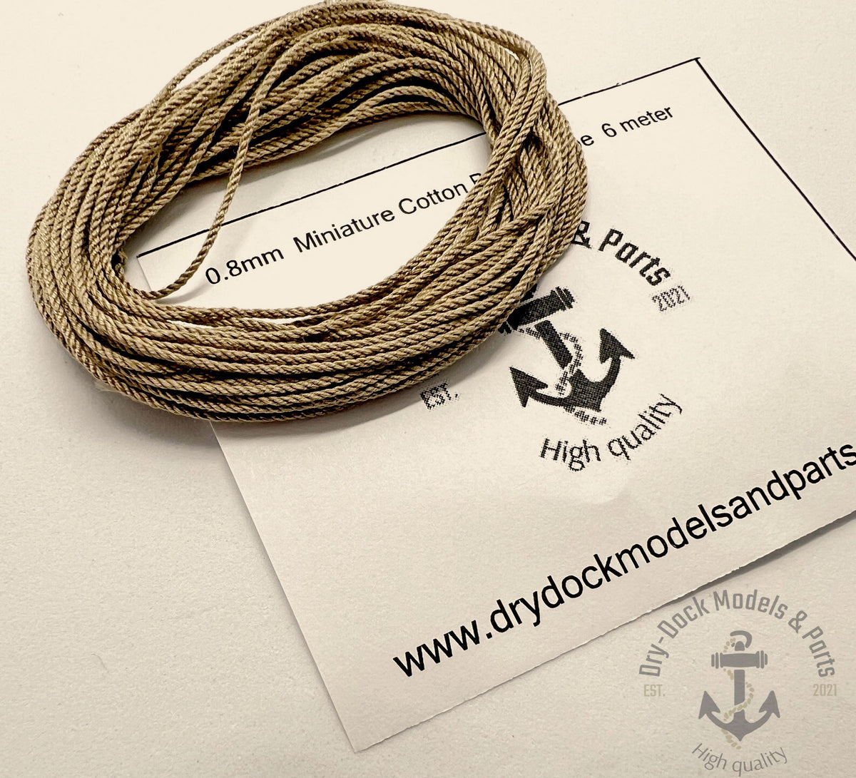 Miniature rigging rope 0.8 mm, Beige , cotton, 6 meter – Dry-Dock ...